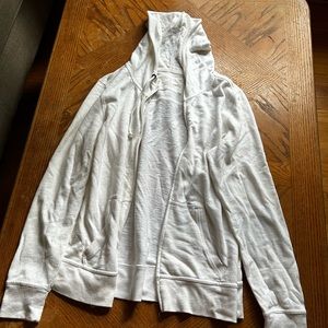 White zip-up hoodie